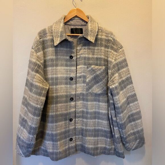 Oak & Fort NWOT Faux Fur Button Down Fully lined coat L/G - Picture 1 of 8
